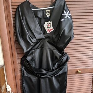 NWT Queen of Hearts black satin dress!